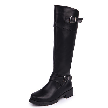 New Winter Fashion Low Heel Buckle Ladies Boots
