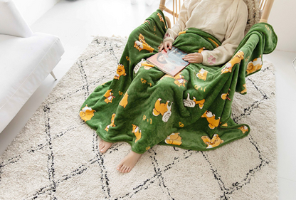 Little Fat Shiba Inu Firewood Blanket