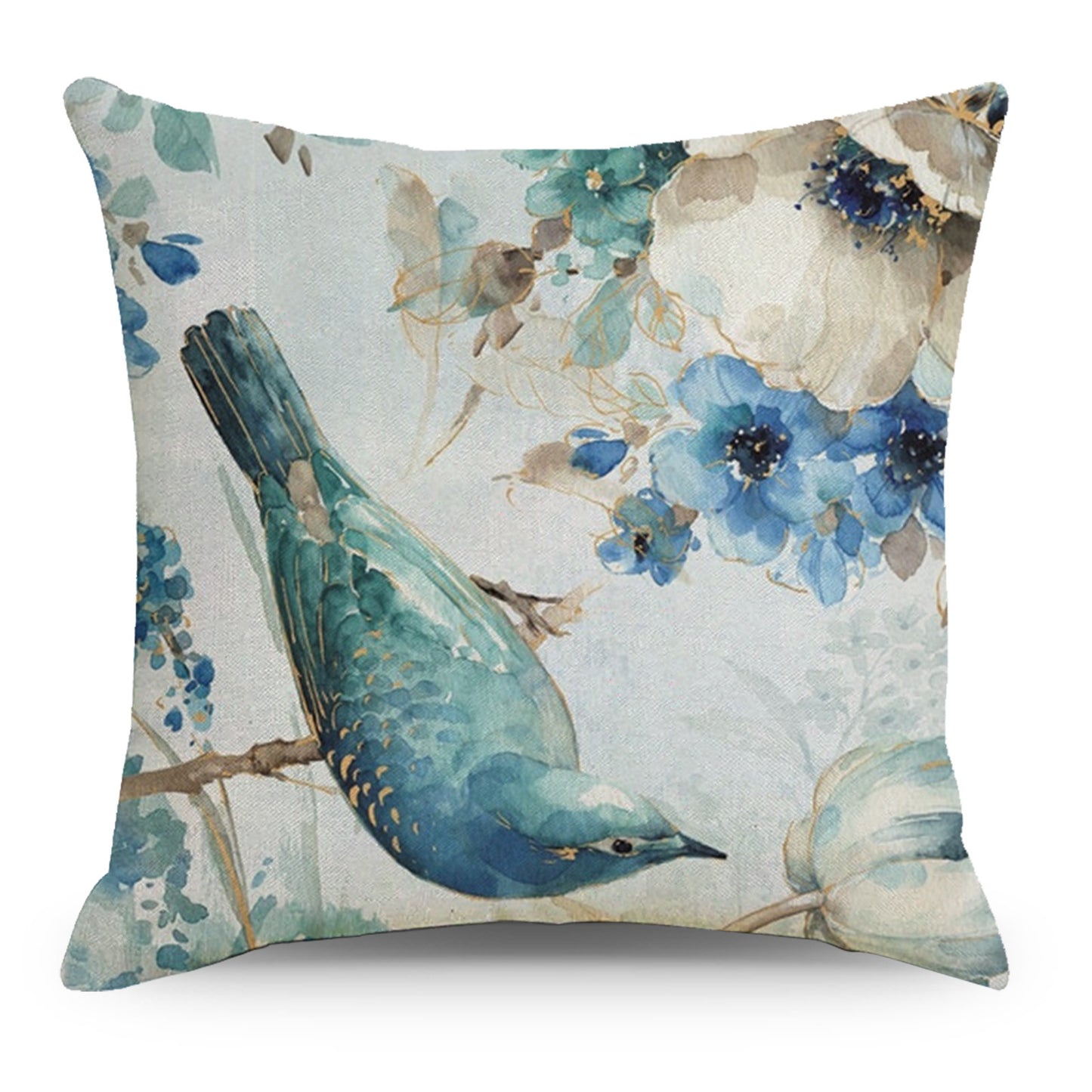 Ink Chinese Painting Art Flower Cotton Linen Pillowcase
