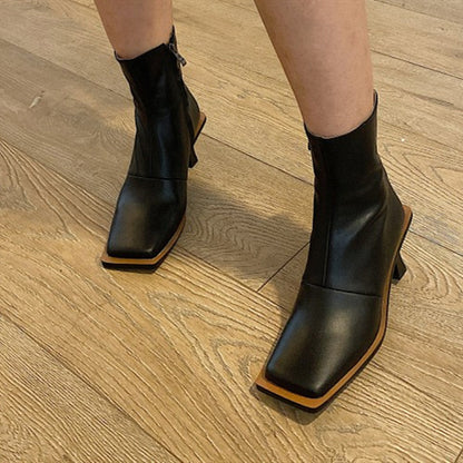 Women's retro leather short boots