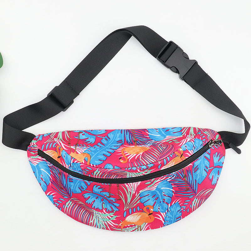 Printed Flamingo waterproof waist bag