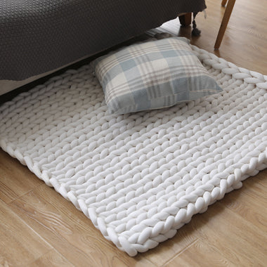 Weaving gravity blanket with wool cloth