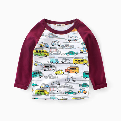 Children's Full Print Tide Brand Long-sleeved T-shirt