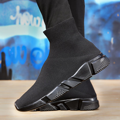 Four Seasons New Casual Shoes Men's Knitted Flying Thread