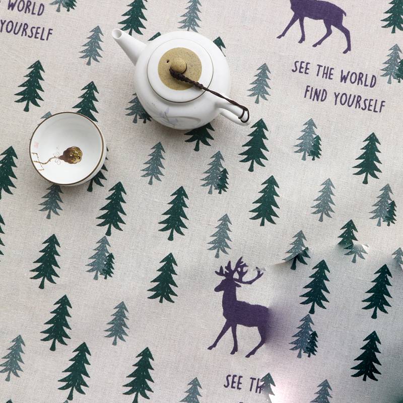 Ins linen fabric tablecloth curtain flower cloth
