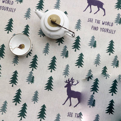Ins linen fabric tablecloth curtain flower cloth