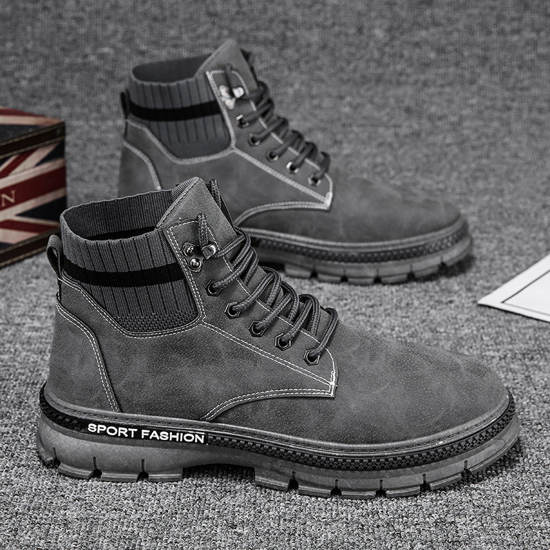 Men's Trendy Boots Korean Casual Shoes Men's Tooling Boots