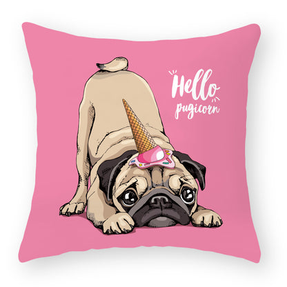 Cartoon dog peach skin hug pillowcase cushion pillowcase car sofa waist