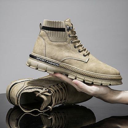 Men's Trendy Boots Korean Casual Shoes Men's Tooling Boots