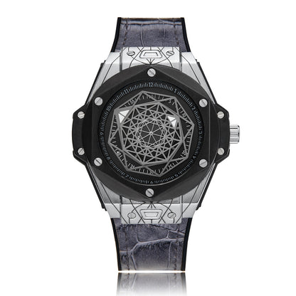 Creative Personality Men's Watch Big Bang Tattoo Spider Web Rubber Non-mechanical Male Student Watch