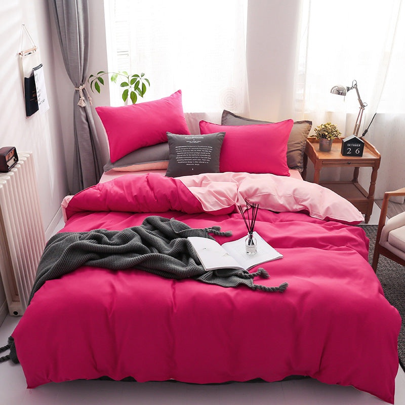 Four-piece Set Of Pure Color Double Mat Size
