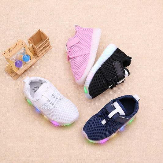 2021 summer children single shoes LED lights boys boys