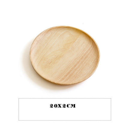 Japanese-style wooden tray household round