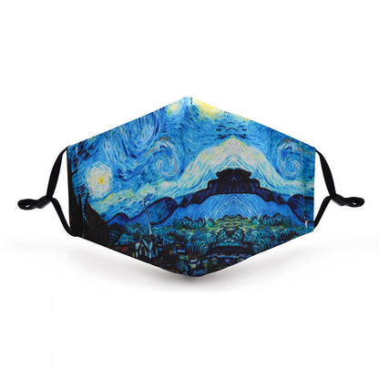 Camouflage mask with earhook print