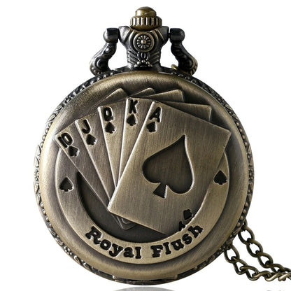 Vintage classic poker card pocket watch