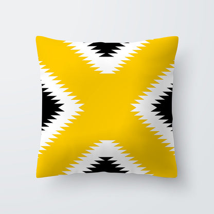 Geometric yellow Hawaiian pillowcase