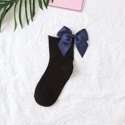 Back bow cotton socks