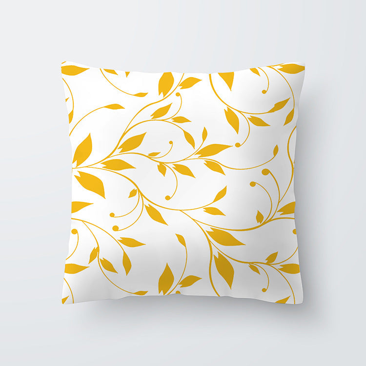 Geometric yellow Hawaiian pillowcase