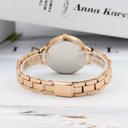 12 head nail steel belt ladies watch