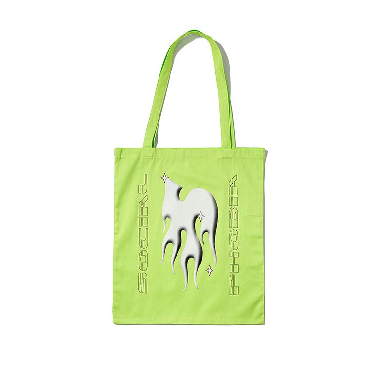Fluorescent green canvas bag