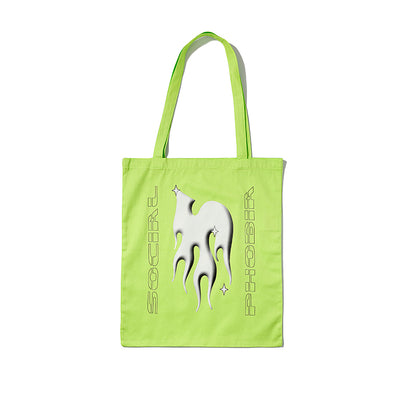 Fluorescent green canvas bag