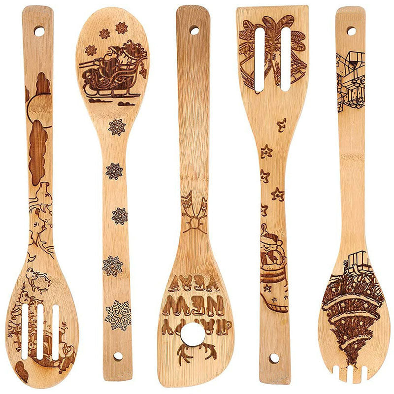 Christmas laser design bamboo shovel