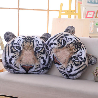 Plush simulation printing tiger headrest