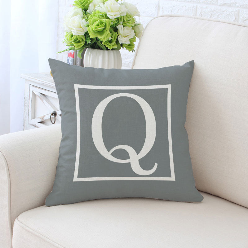 English alphabet single-sided printed pillowcase