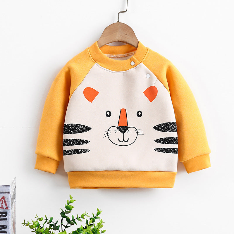 Long-sleeved pullover warm fleece thickened children's sweater
