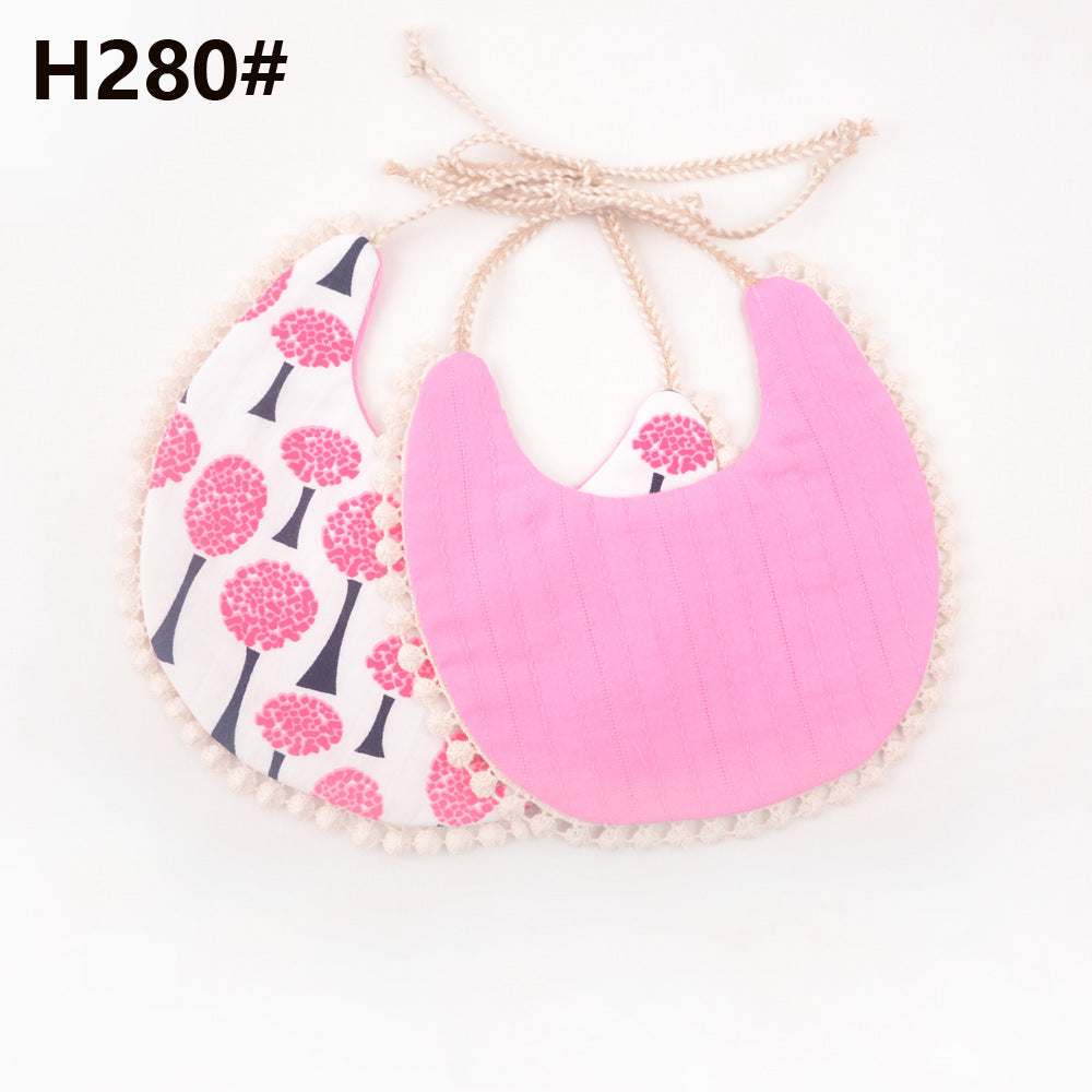 Cotton and linen two-layer saliva towel bib bib