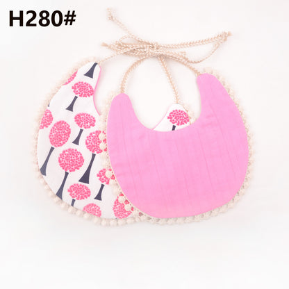 Cotton and linen two-layer saliva towel bib bib