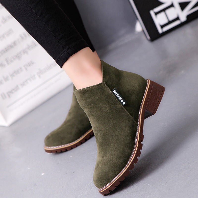 Korean version plus velvet Martin boots