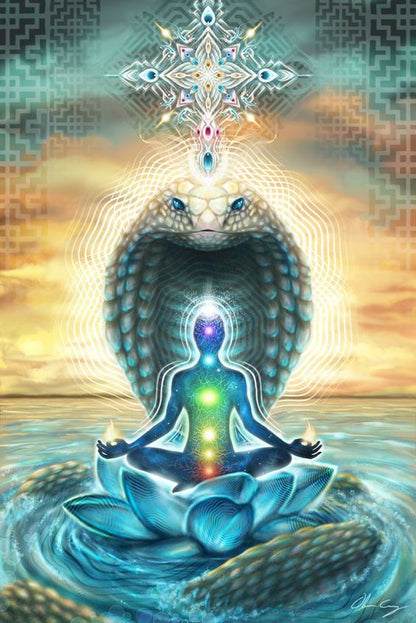 Lotus meditating tapestry