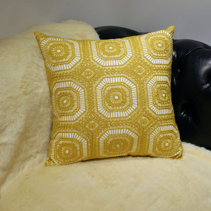 Nordic embroidery floral cotton pillowcase