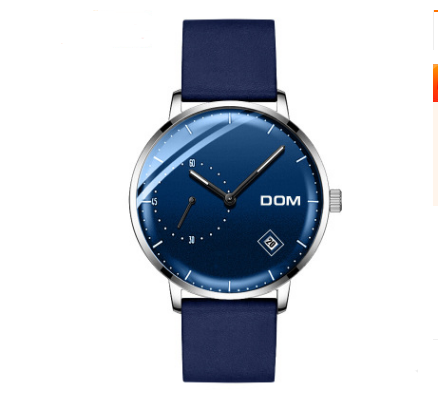 Men's simple quartz watch belt calendar anti-independent second hand sports men's watch