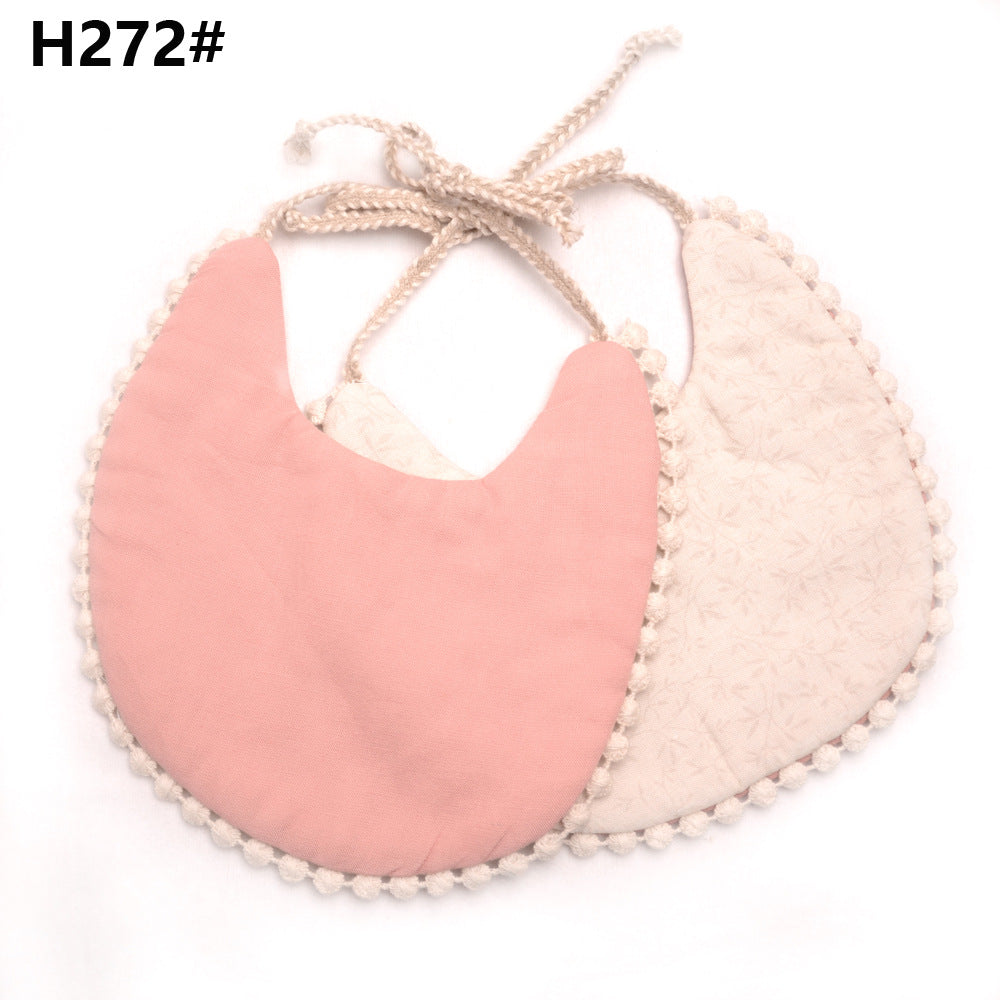 Cotton and linen two-layer saliva towel bib bib