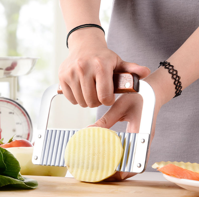 Cut potato wave knife