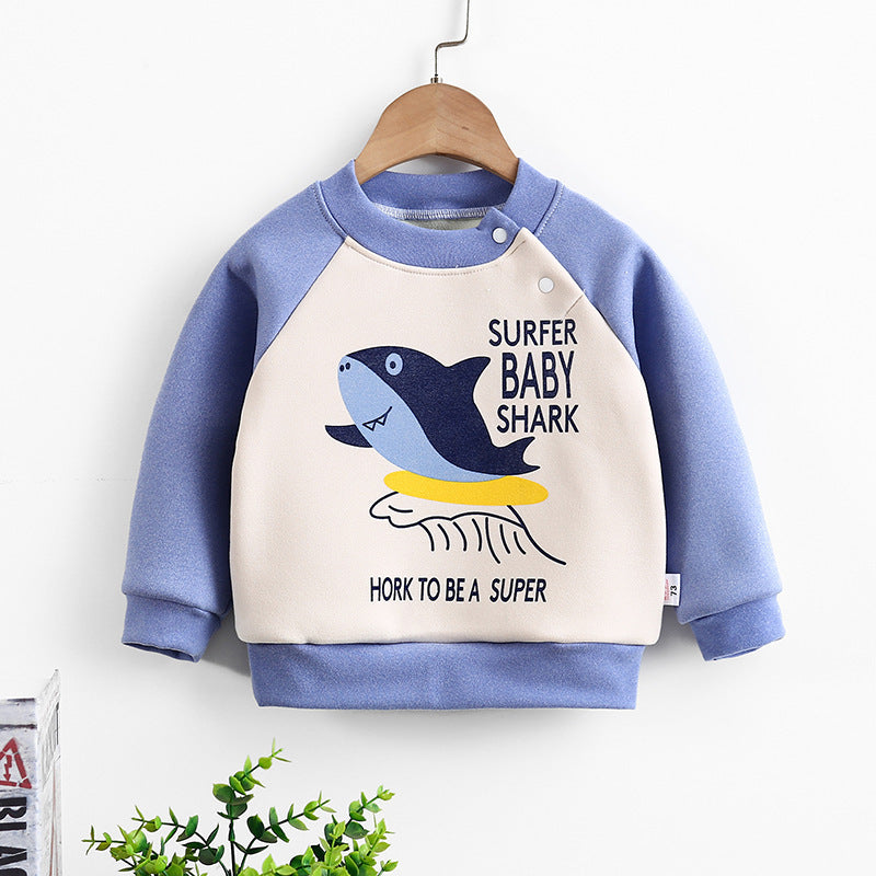 Long-sleeved pullover warm fleece thickened children's sweater