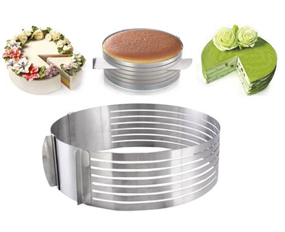 Layered Stainless Steel Adjustable Round Cake Pastry Cutter DIY Tool