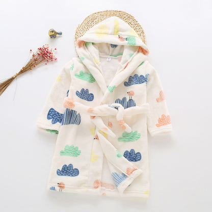 Flannel bathrobes for boys and girls