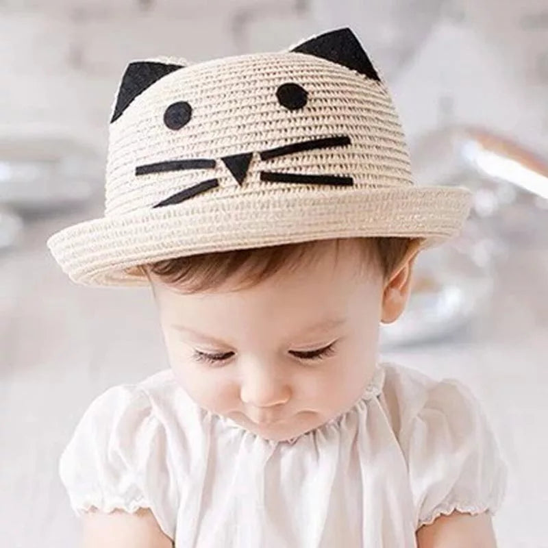 Korean style princess kids sun shade straw hat