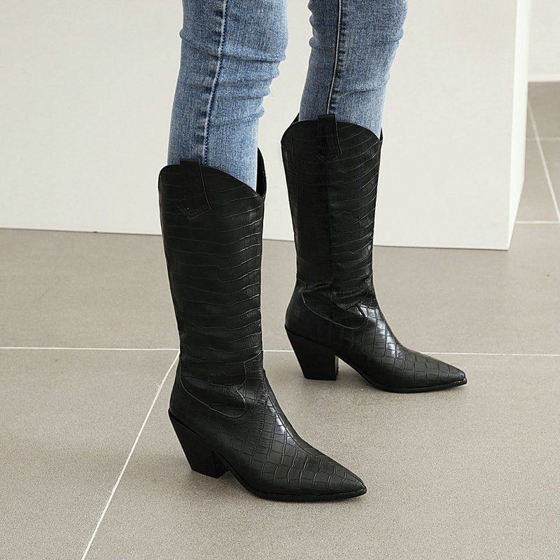 But knee-in-tube thin skinny shoes knight boots