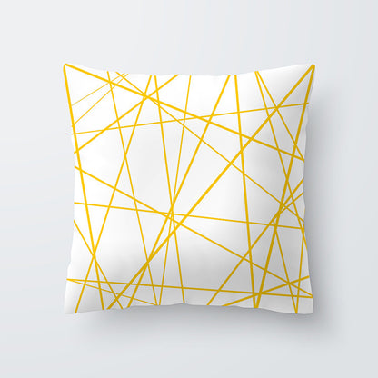 Geometric yellow Hawaiian pillowcase