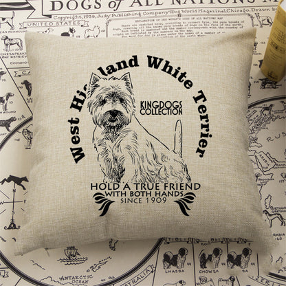 Cotton and linen material terrier pillow