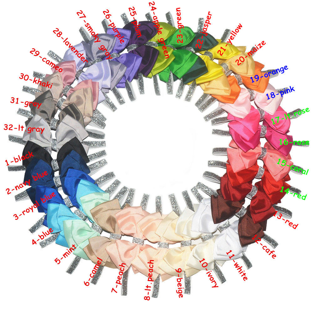 European and American popular children's headwear New double silver bag waist bow hair band