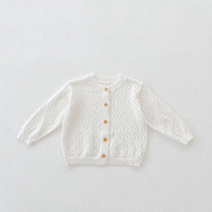 New Sweet Rhombus Hollow Long Sleeve Small Jacket