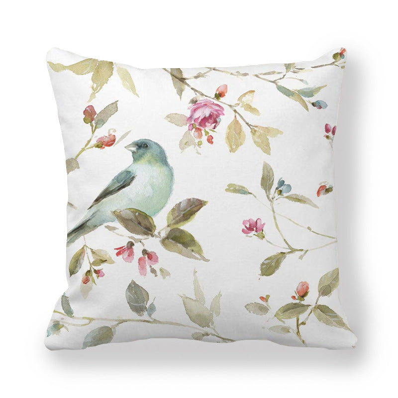 Butterfly Flower Pattern Encrypted Peach Skin Pillowcase