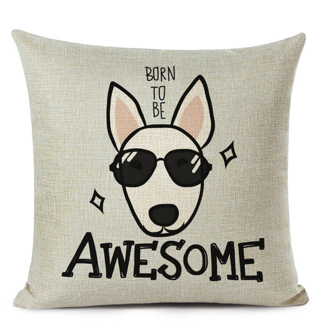 Chinese printed linen pillowcase