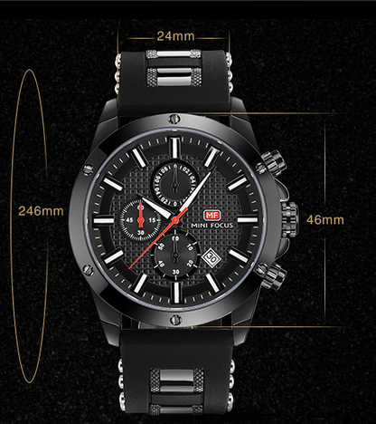 Explosion models hot fashion business men's watch three eye timing sports quartz watch