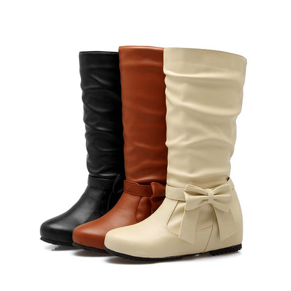 Plus Size Women's Boots Size 44 Flat Inner Height Increase